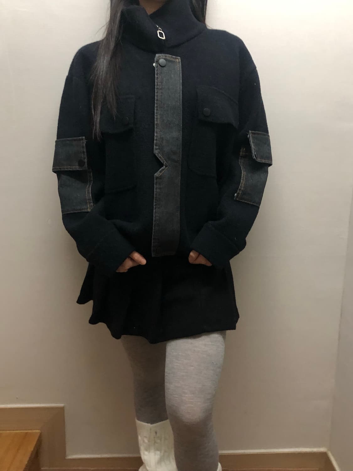 빈티지 블랙 포켓 점퍼 상품이미지2