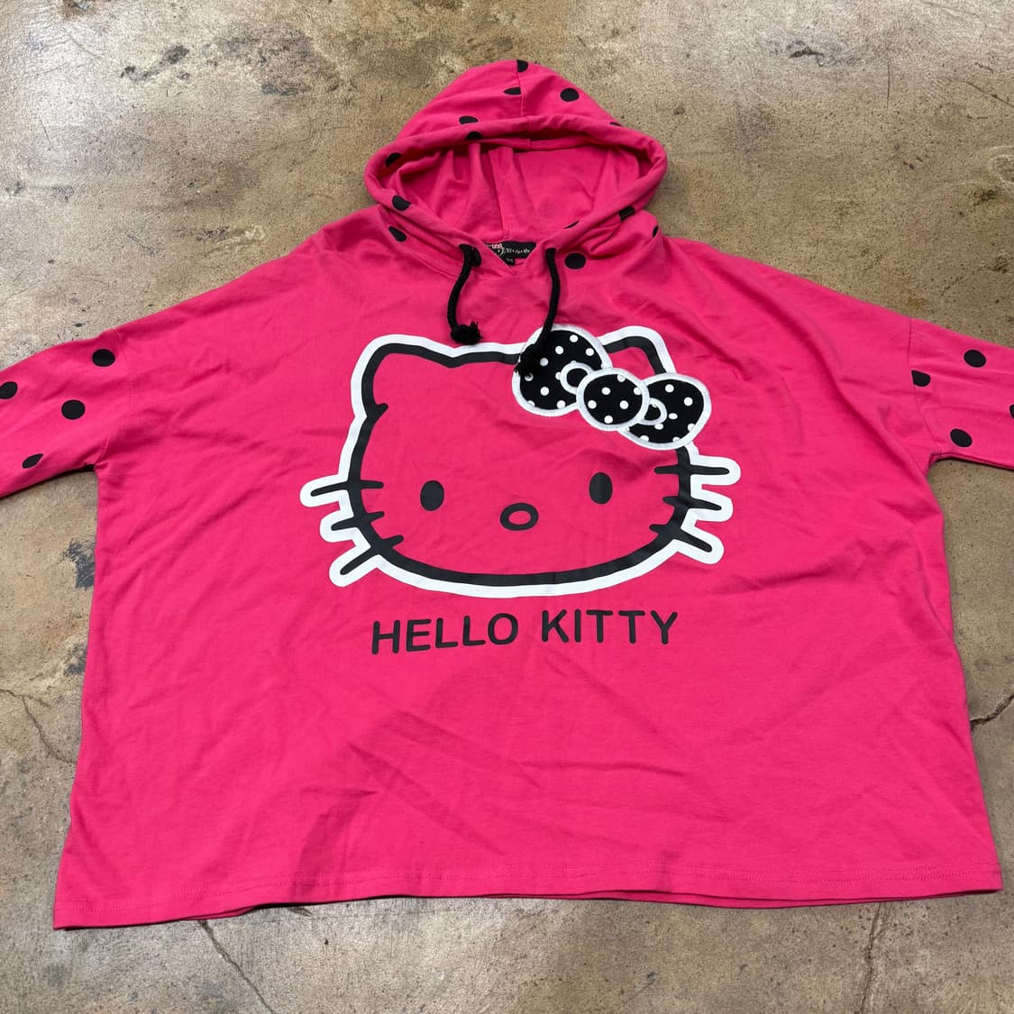 [정품/M] 헬로키티 핑크 후드티 도트 긴팔 b19 상품이미지3