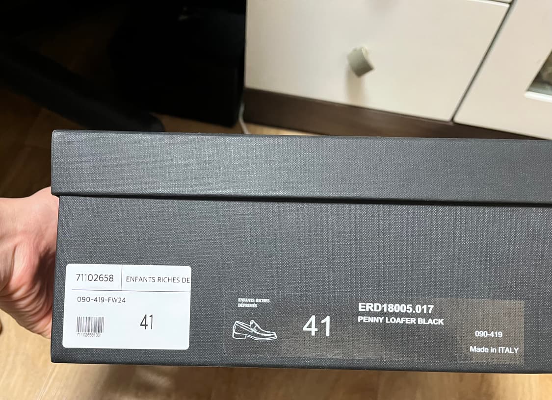 앙팡리쉬데프리메 erd 레더 페니로퍼 블랙 41 판매 상품이미지8