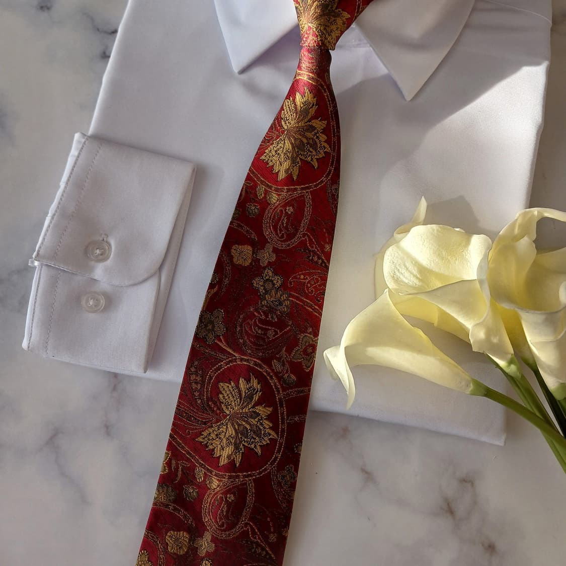 세루티 실크 페이즐리 리프 자카드 넥타이 8.7cm A+등급 A19281 상품이미지5