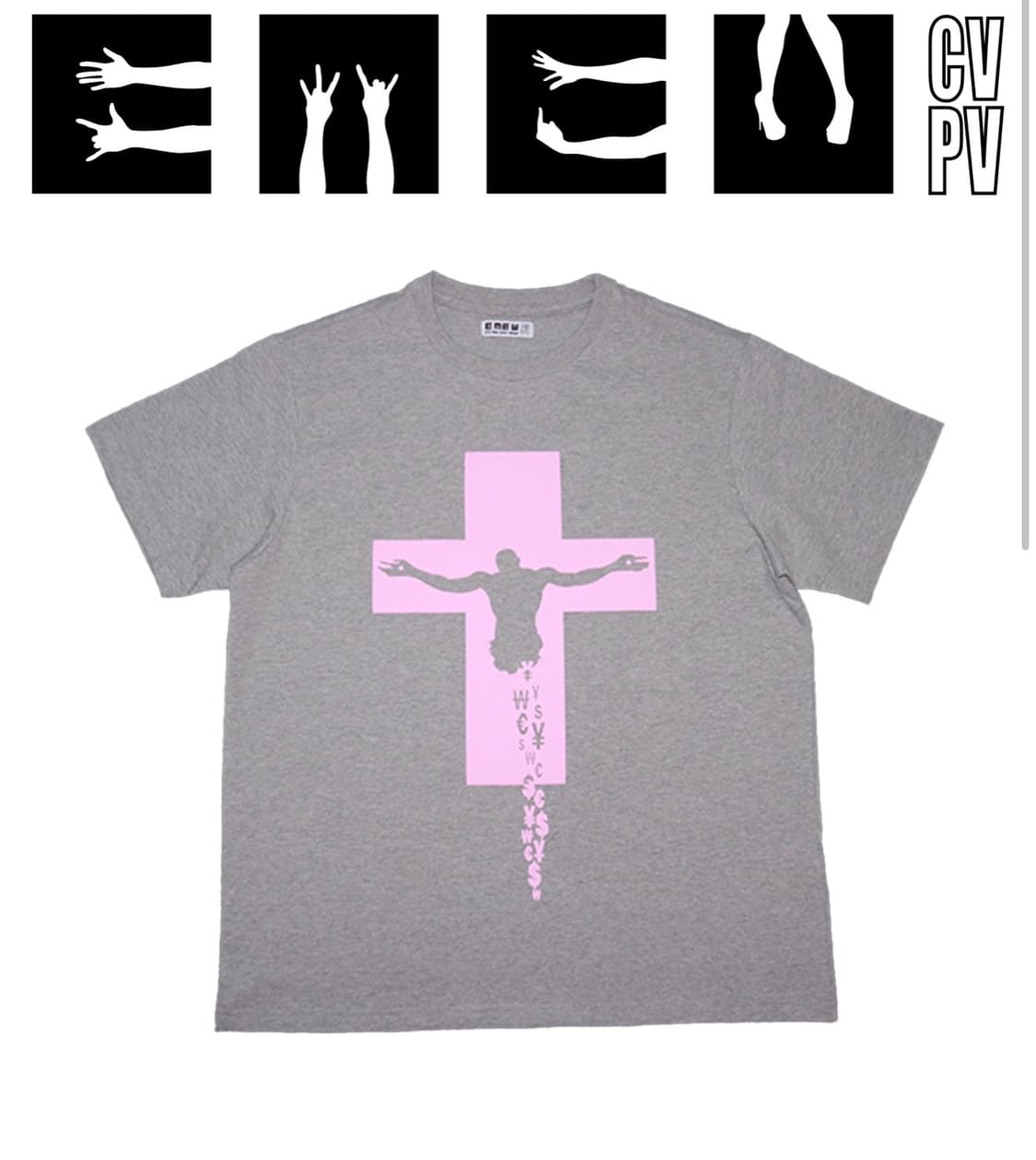 EMEW Etumikeverywear 반팔티 그레이 핑크 M 상품이미지1
