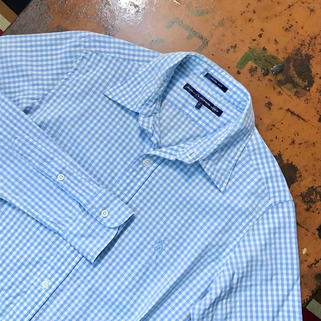 폴로랄프로렌 라이트 블루 깅엄 체크 코튼 셔츠 여성 55 사이즈 상품이미지3