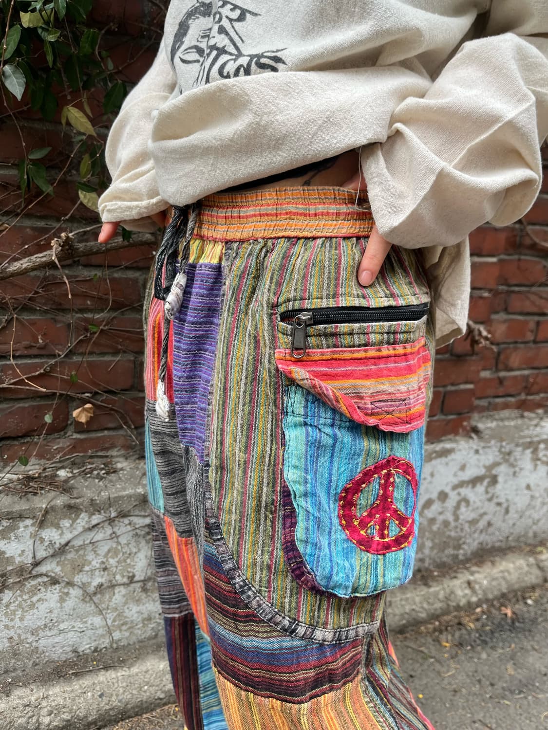 히피 패턴 패치워크 팬츠 상품이미지4