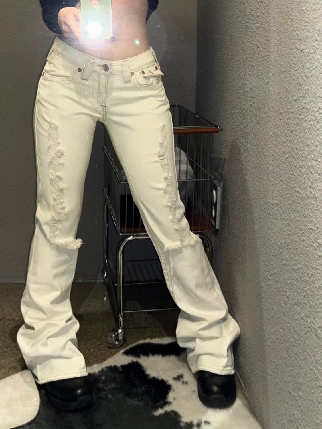 트루릴리젼 usa 부츠컷 화이트 데님팬츠 상품이미지5