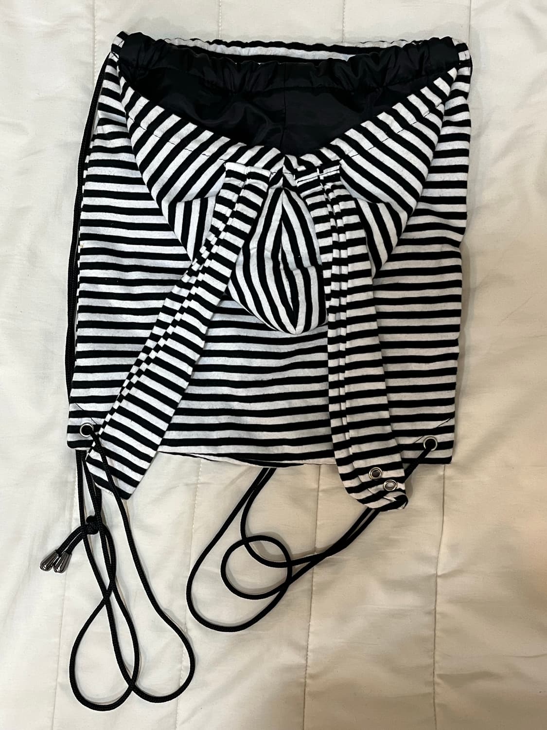 누엣 Stripe rabbit hoodie bag 상품이미지3