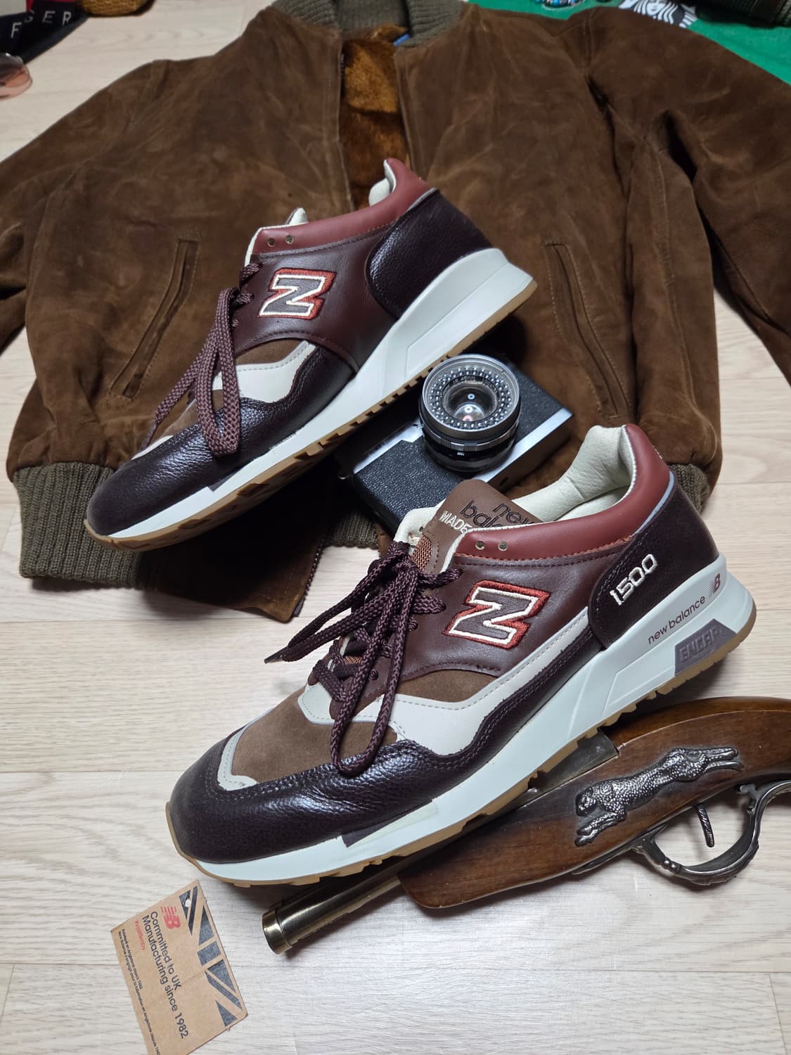 (핏팅모델 촬영용 1회 착)뉴발란스 1500 브라운 가죽 콤비 스웨이드  상품이미지1