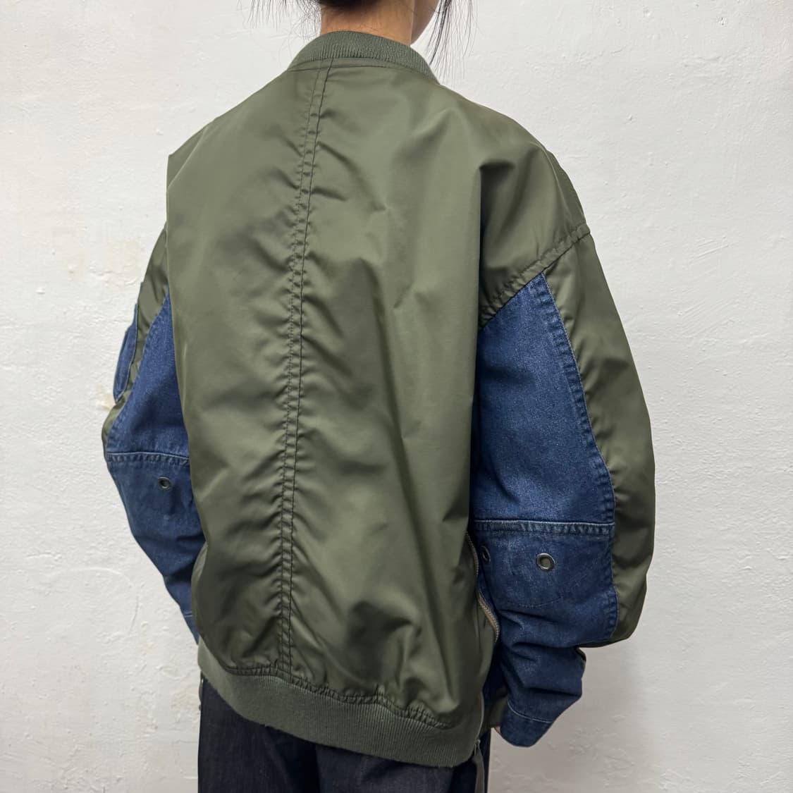 아비렉스 TRIP BLUE 올리브 인디고 데님 MA-1 플라이트 자켓 상품이미지3