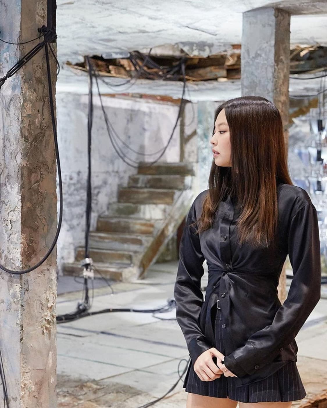 제니 착용 글로니 (구 스푸닝) 핀 스트라이프 스커트 상품이미지3