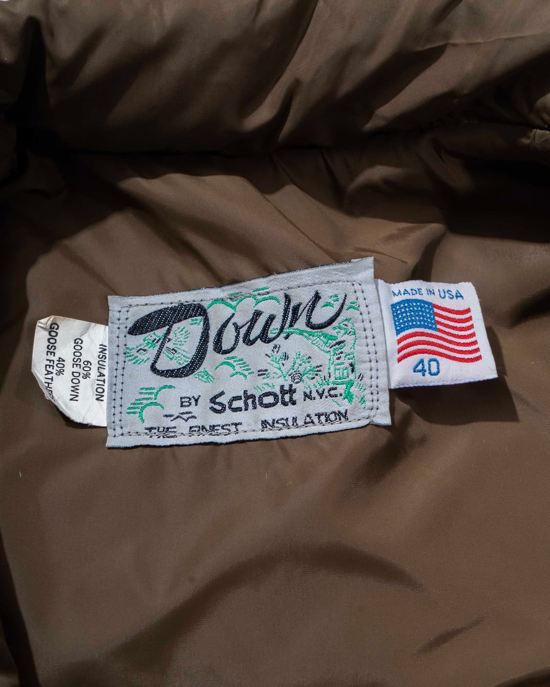 Schott 쇼트 다운 레더 베스트 퍼피자켓 상품이미지8