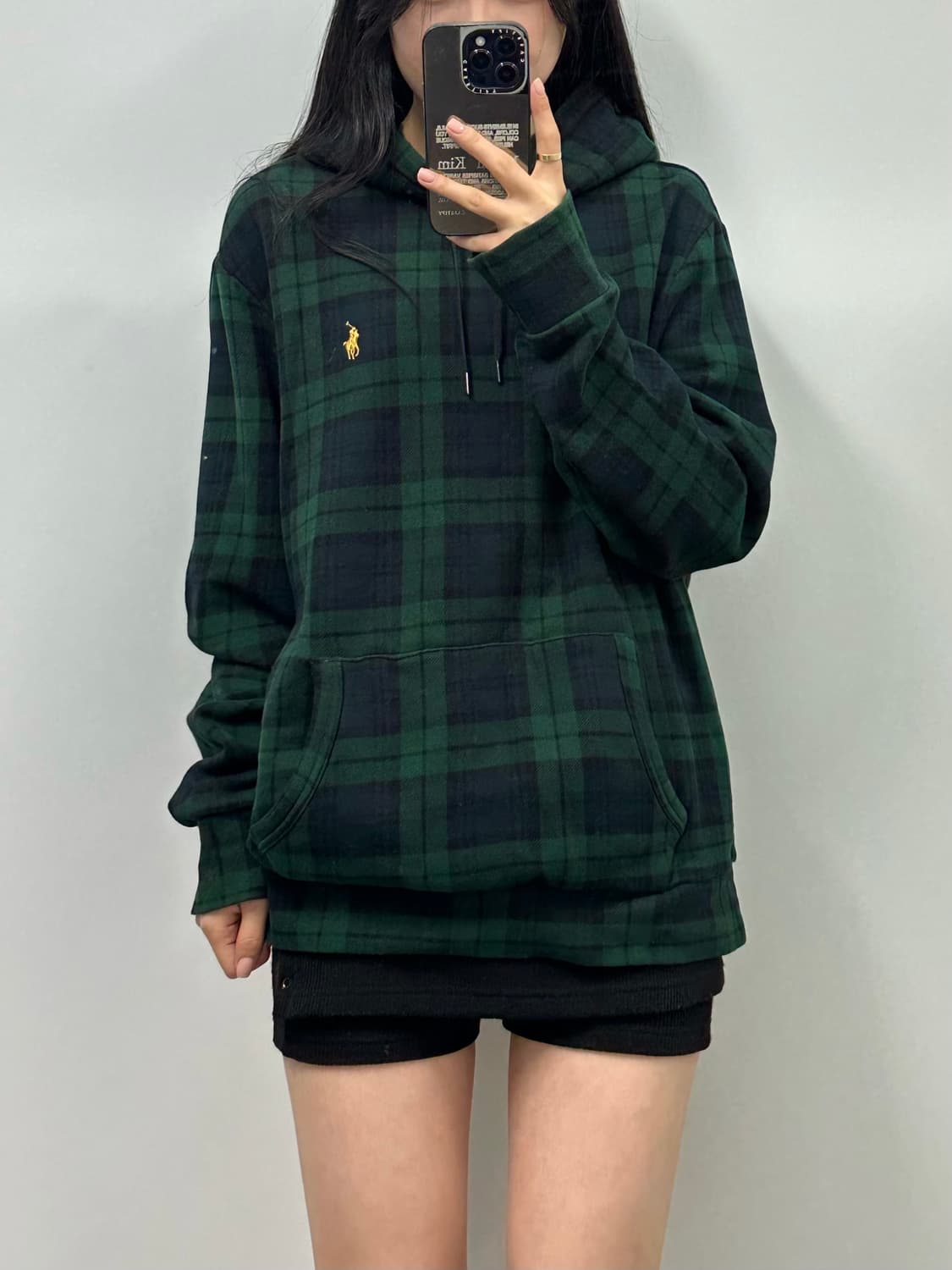 폴로 랄프로렌 QR 신형 블랙 와치 체크 후드티 상품이미지1