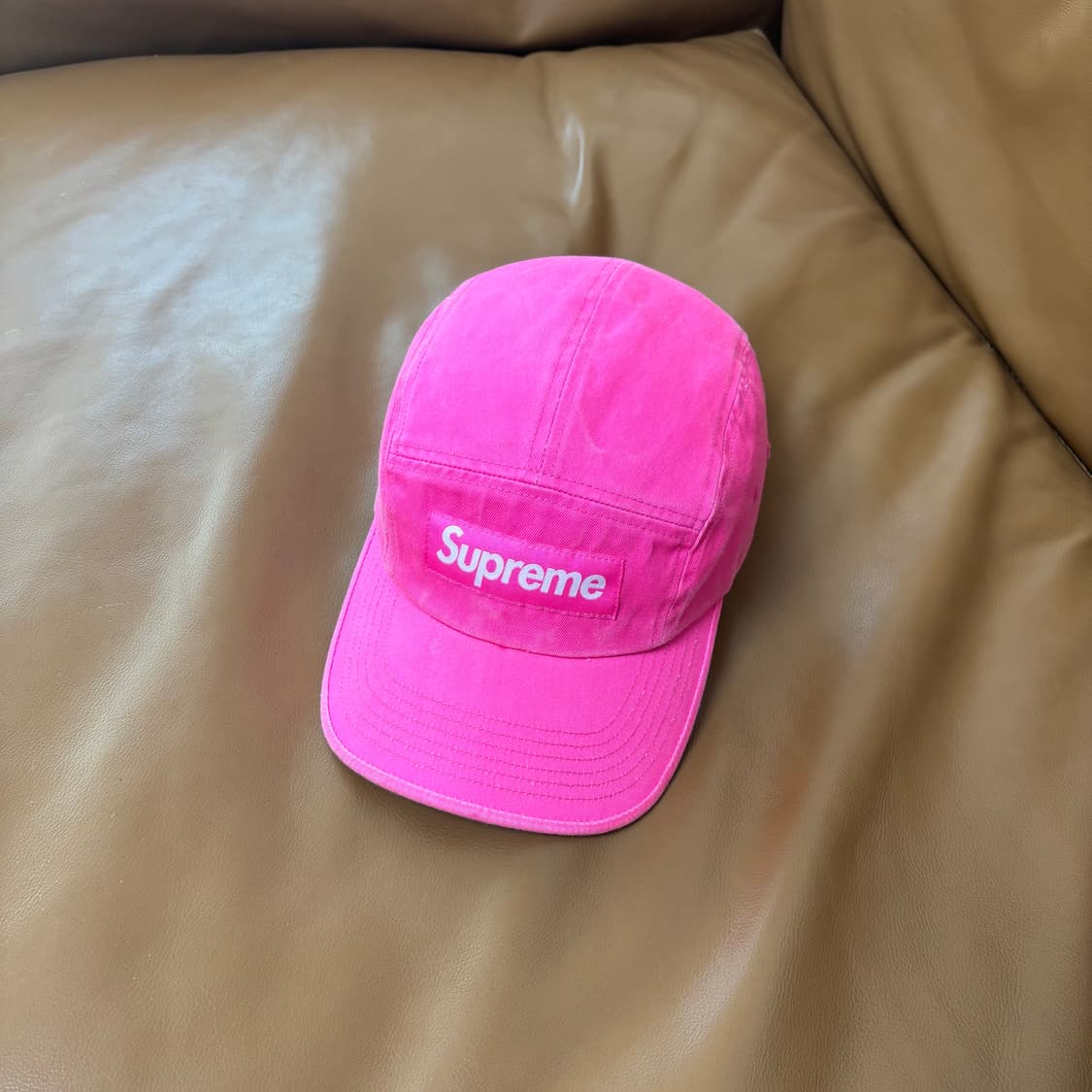 슈프림 캠프캡 모자 박스로고 23ss 워시드 핑크 상품이미지3