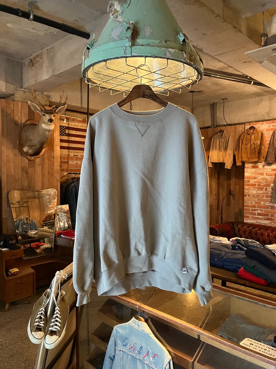 90s USA 빈티지 러셀 플레인 스웻 셔츠 맨투맨 상품이미지1