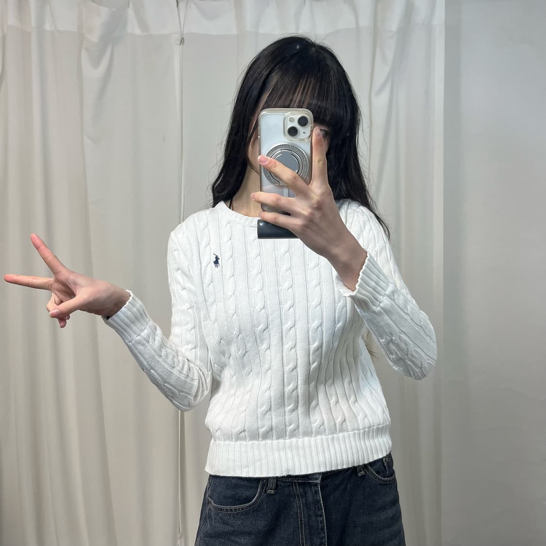 Polo Ralph Lauren White Cable Knit 상품이미지2