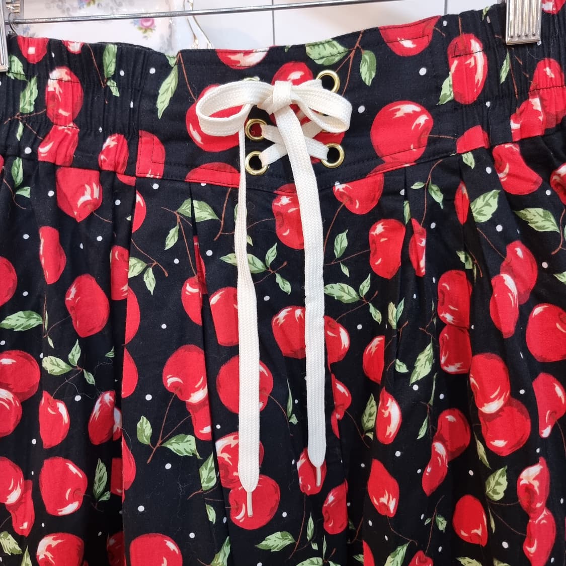 체리 패턴 레이스 스커트 상품이미지2