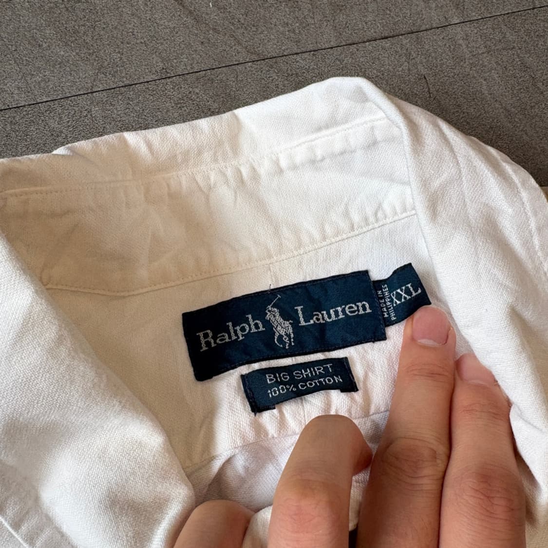90s 폴로 정품 화이트 빅셔츠 라인의 긴팔셔츠 상품이미지5