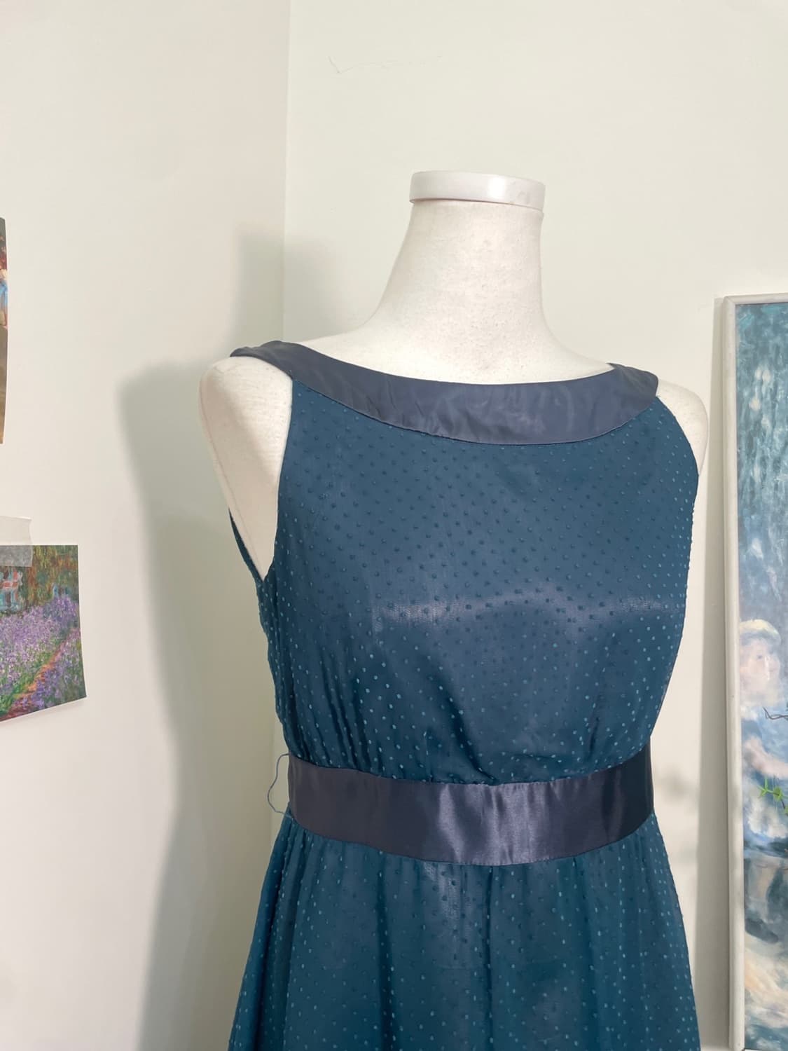 bluegreen dot summer chiffon opc(size-M) 상품이미지6