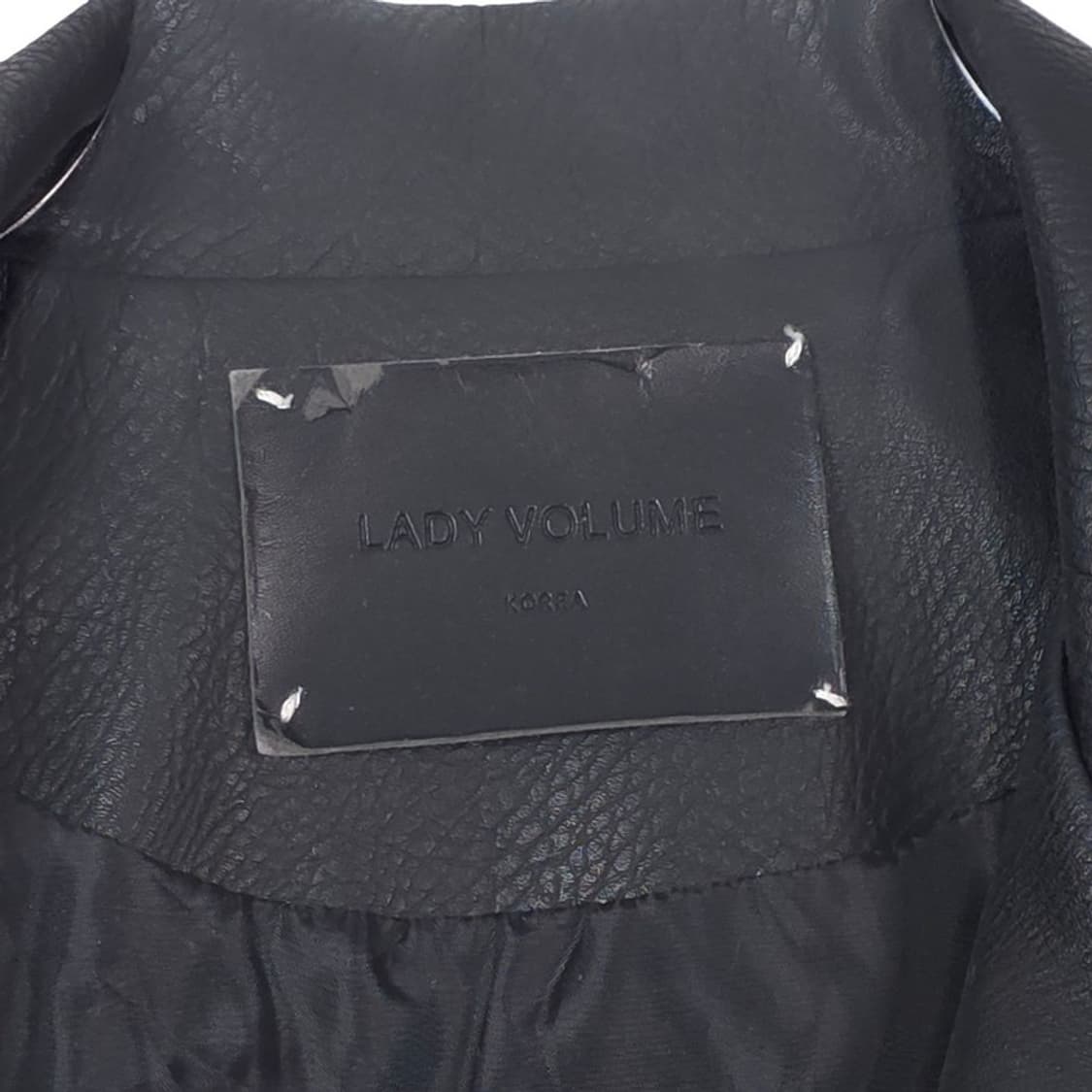 레이디볼륨 비건 레더 더블 라이더 자켓 M 상품이미지7