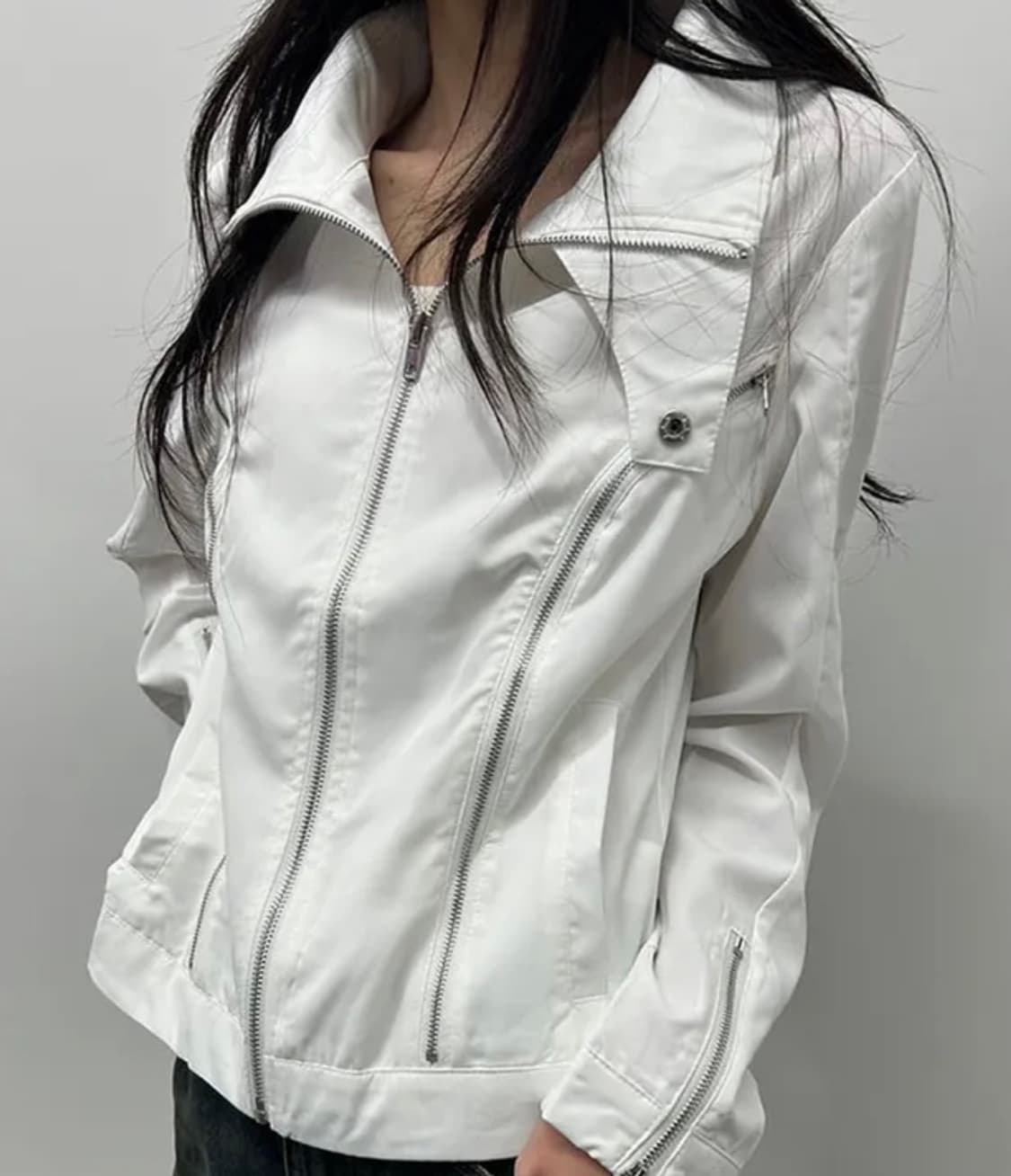 빈티지 화이트 집업 상품이미지1