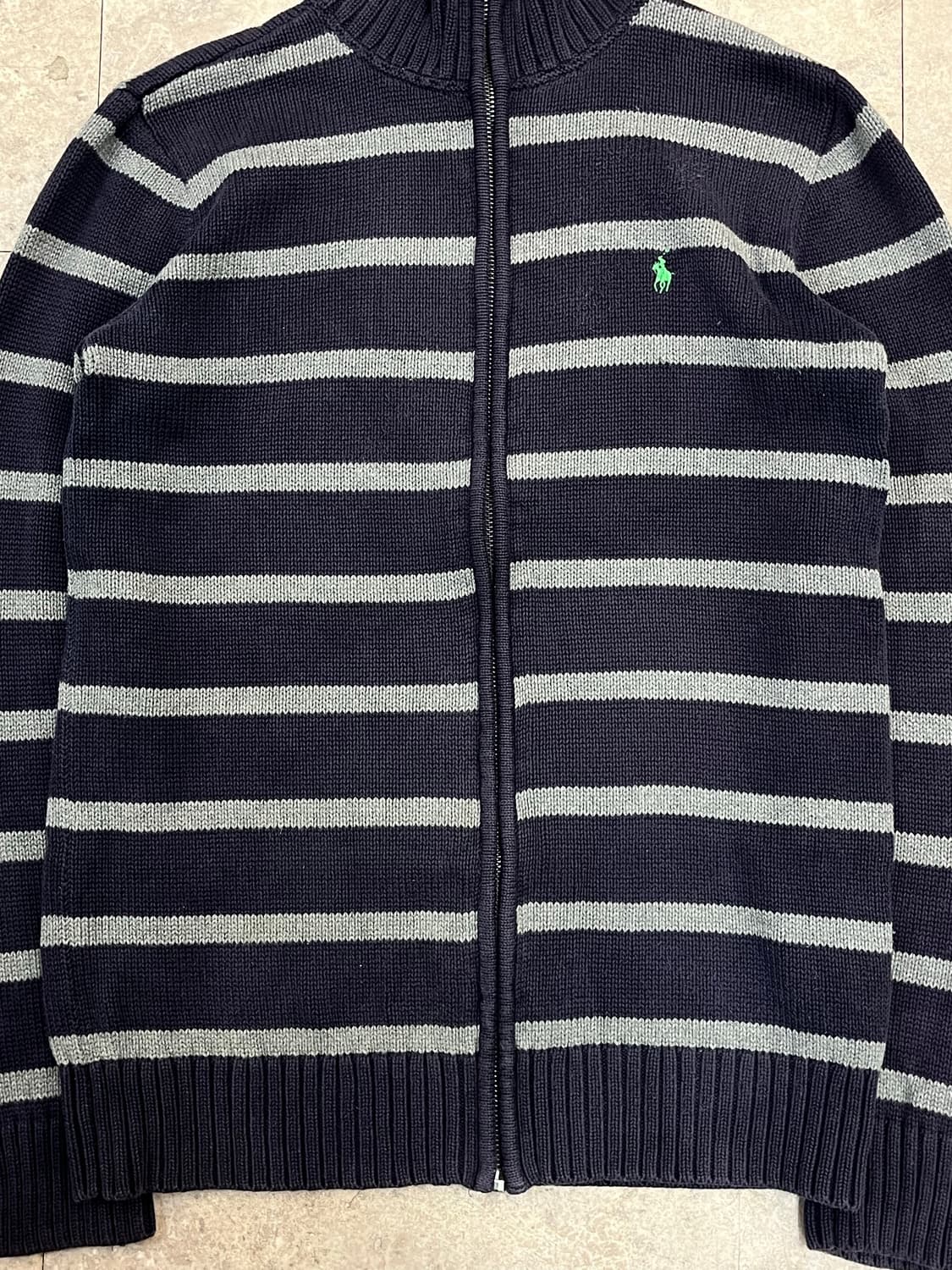 폴로 랄프로렌 스트라이프 니트 집업 네이비 XL #csz2185 상품이미지6