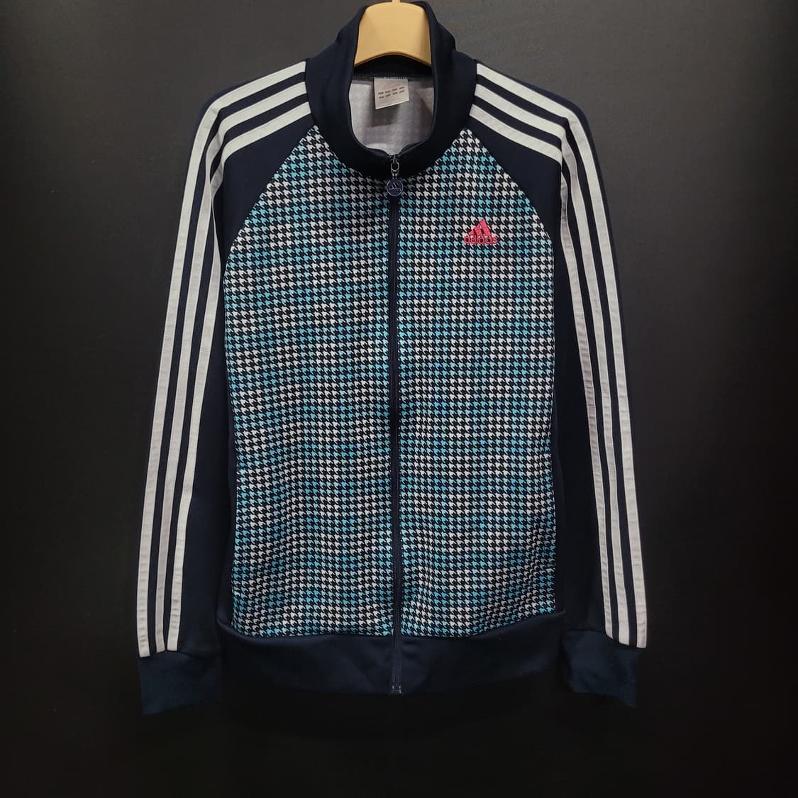 아디다스 네이비 블루 체크 트랙탑 져지 상품이미지1