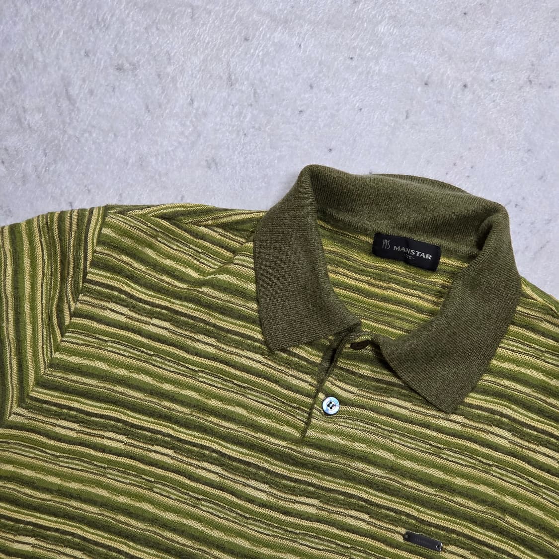 카키 그린 넥카라 케이블 니트 상품이미지2