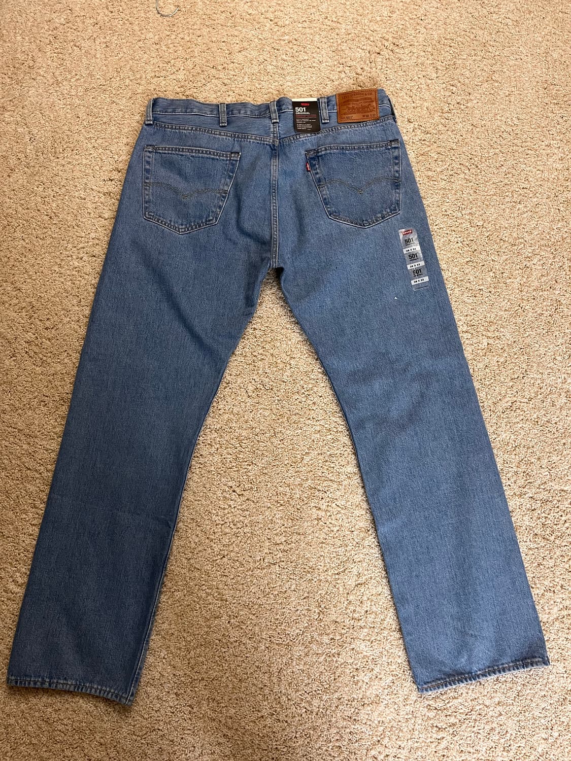 [새상품/Big E,38*32] 리바이스 프리미엄 501 오리지널 연청 상품이미지4