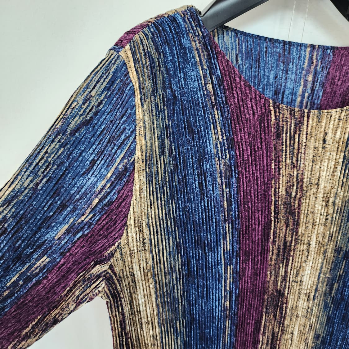 세로 스트라이프 플리츠 롱 원피스 상품이미지2