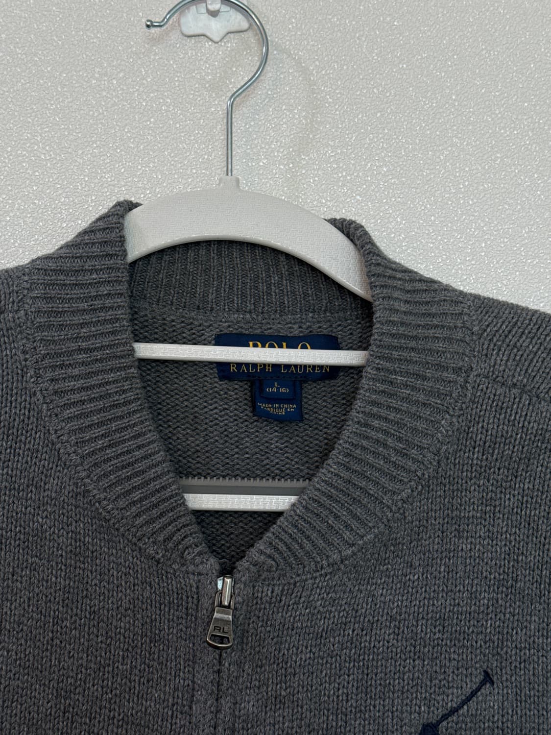 [L] 폴로 랄프로렌 빅포니 니트 집업 딥그레이 상품이미지5