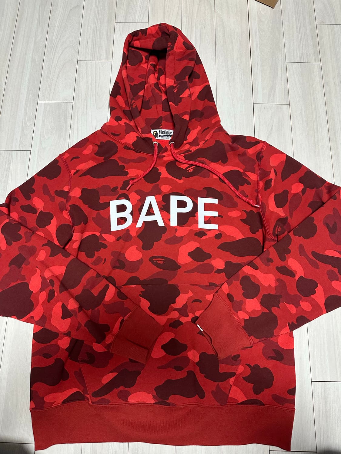 베이프 레드 카모 후드티 XL 상품이미지1
