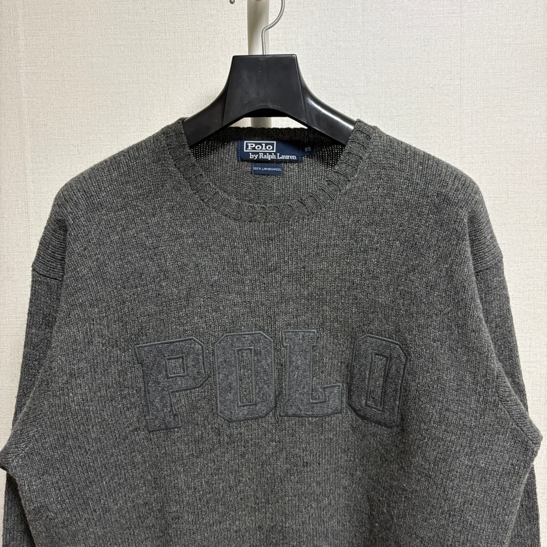 폴로 랄프로렌 스펠아웃 로고 라운드 울 니트 / 그레이, 95 상품이미지2