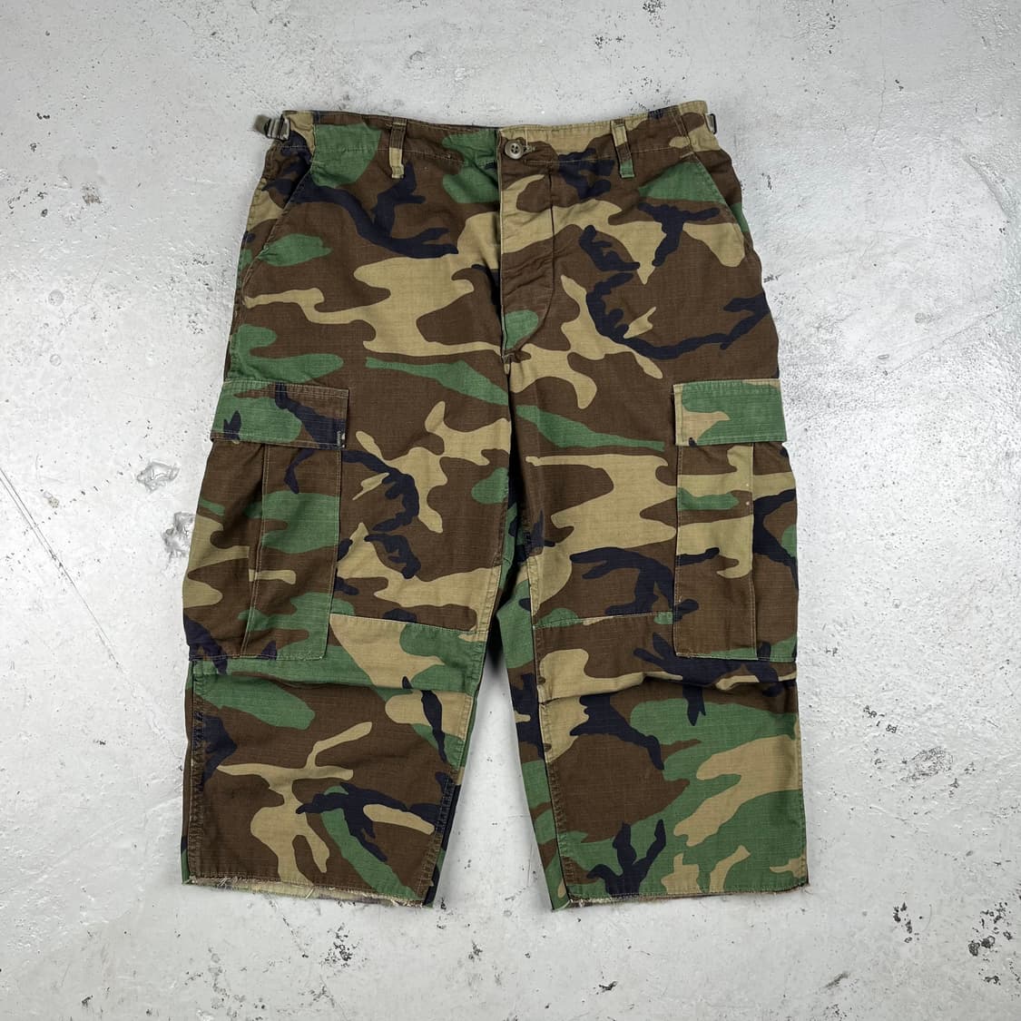 빈티지 Us army 립스탑 엑스트라 컷오프 카모 쇼츠 상품이미지4