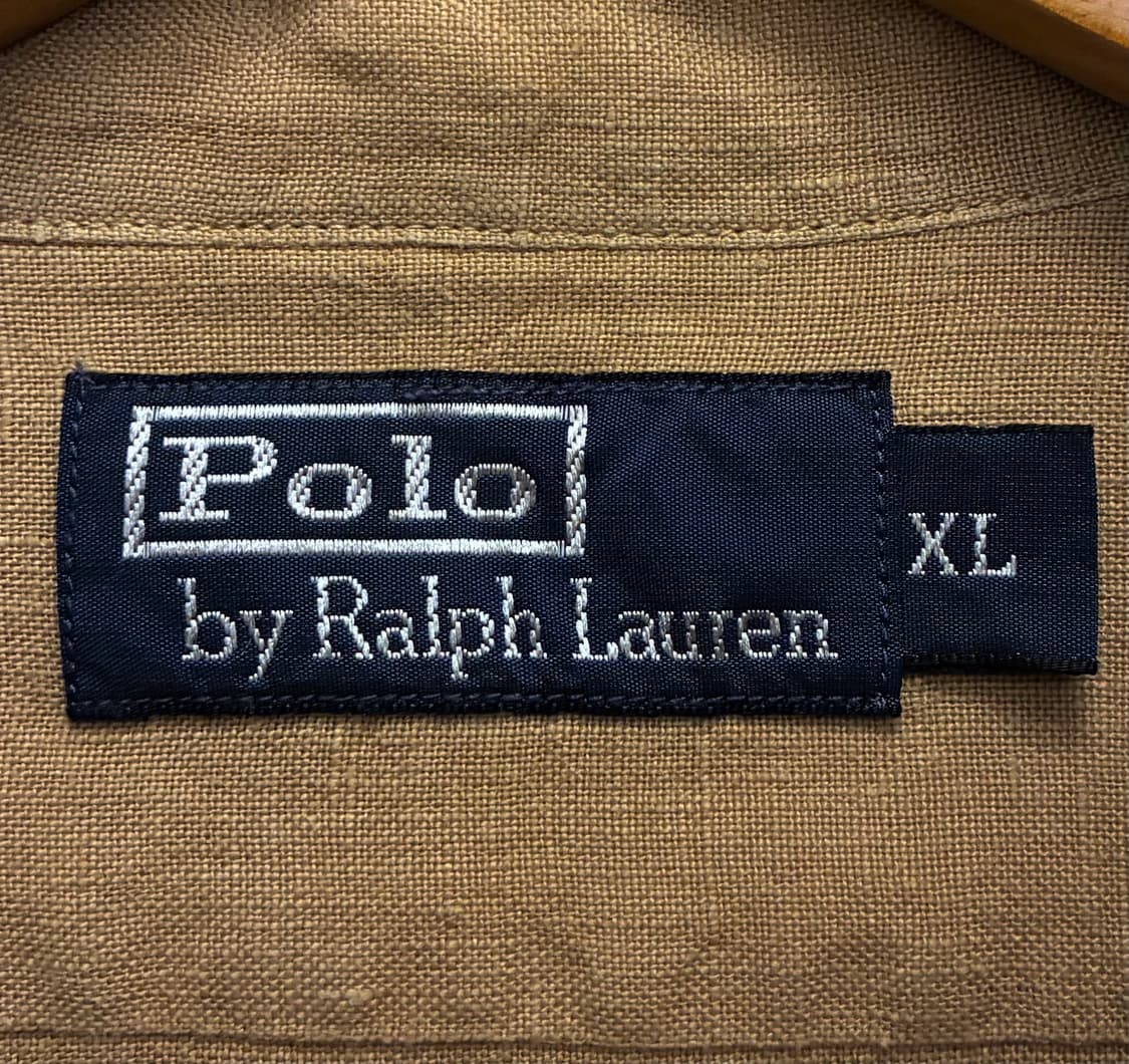 (XL)00s 폴로랄프로렌 투포켓 밀리터리 리넨셔츠 베이지 린넨 상품이미지9