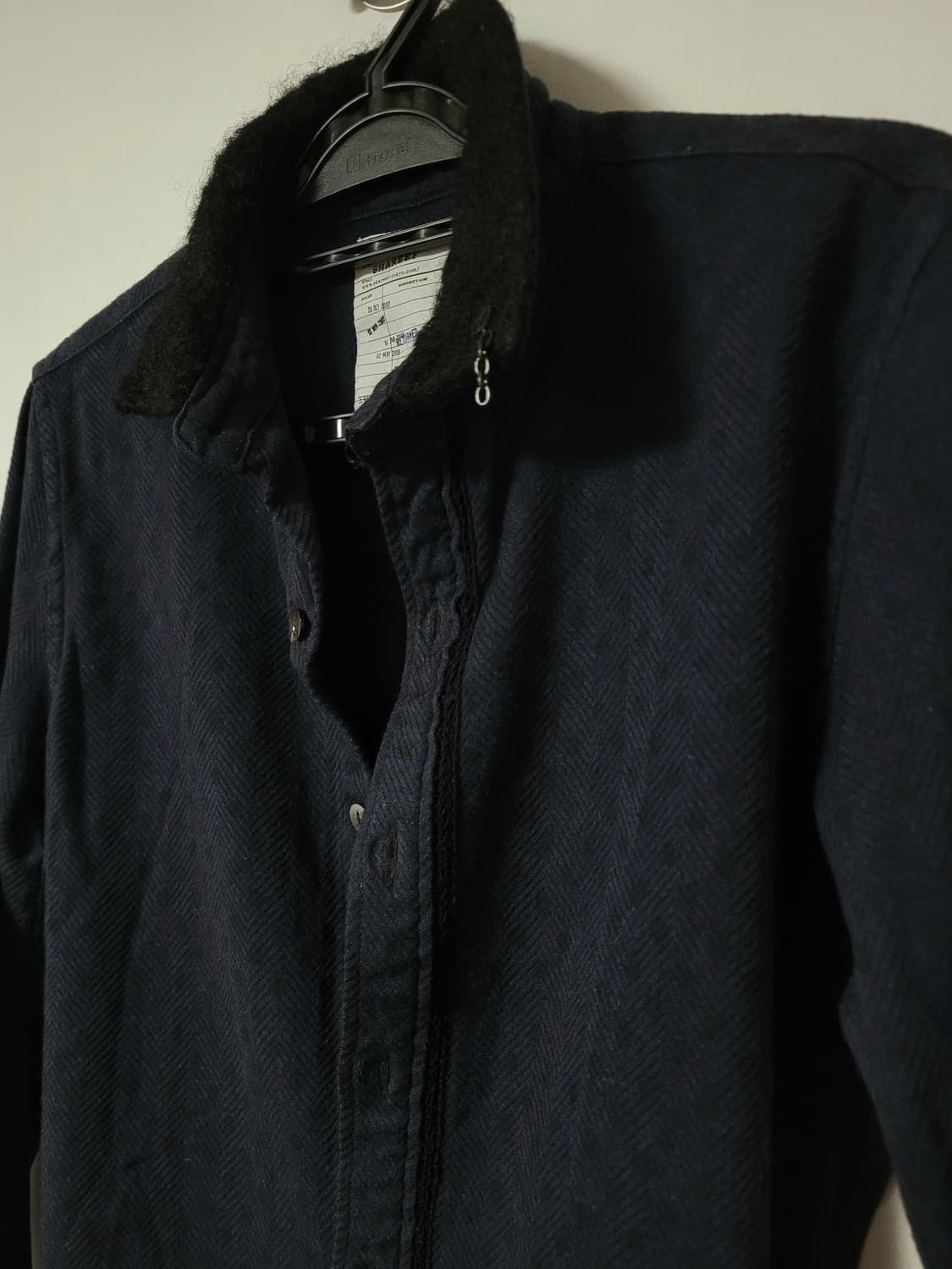 Shareef 레이스 도트 퍼 카라 셔츠 상품이미지3