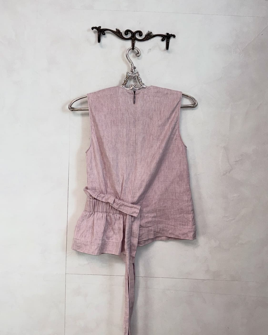 MSGM pink linen shirring strap 슬리브리스 상품이미지7