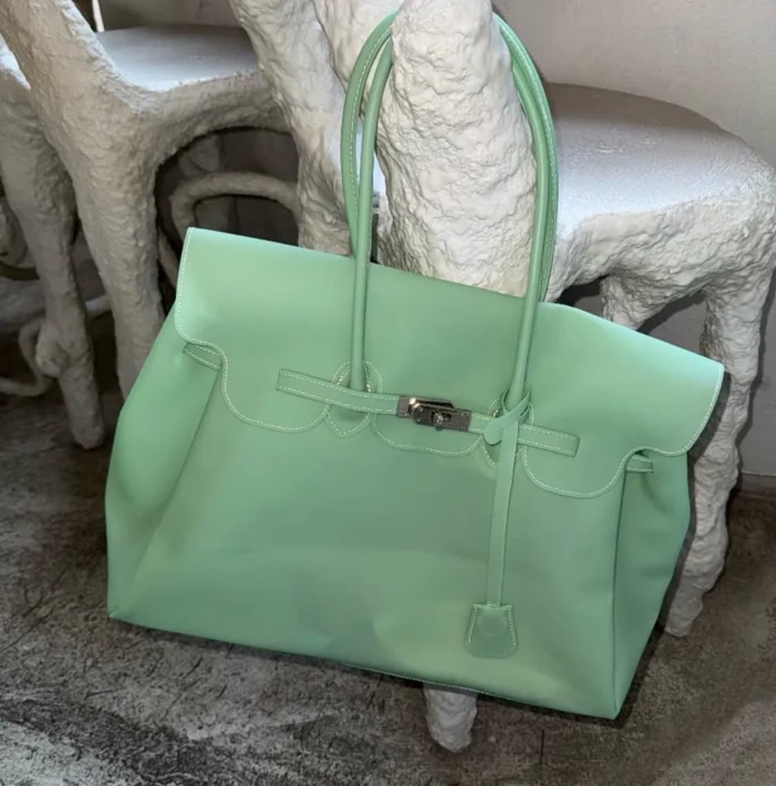 당일발송 jelly bag 젤리 버킨 퍼킨백 그린민트 상품이미지1