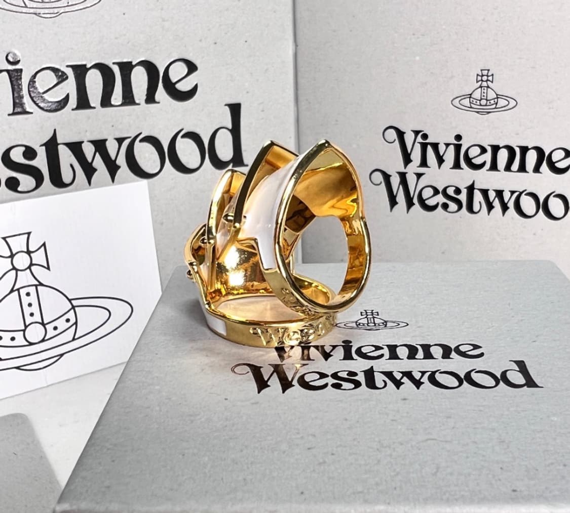 비비안웨스트우드 아카이브 골드화이트 아르테미스 너클링 반지 상품이미지5
