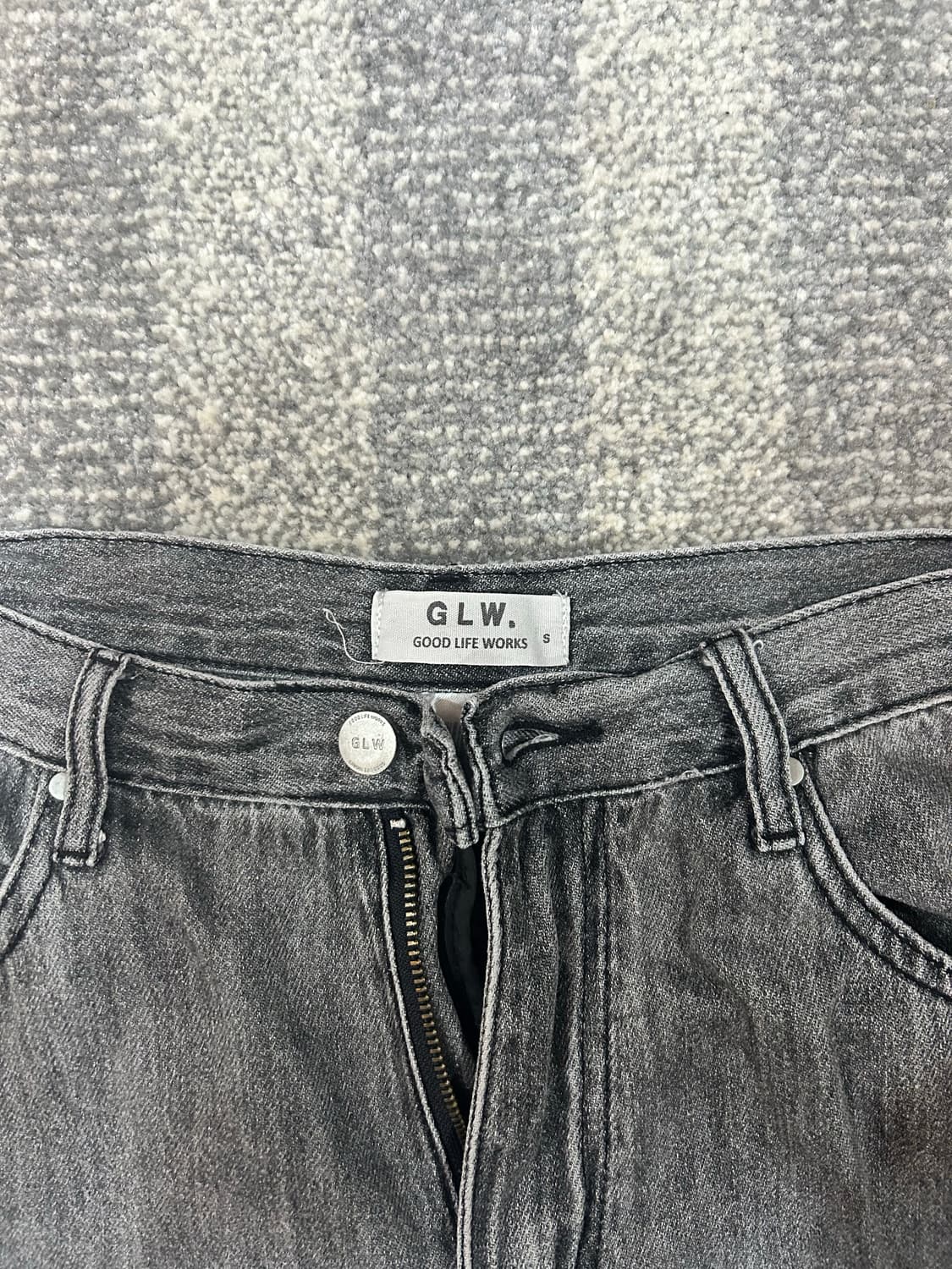 Glw 이지 와이드 데님 팬츠 그레이 상품이미지2