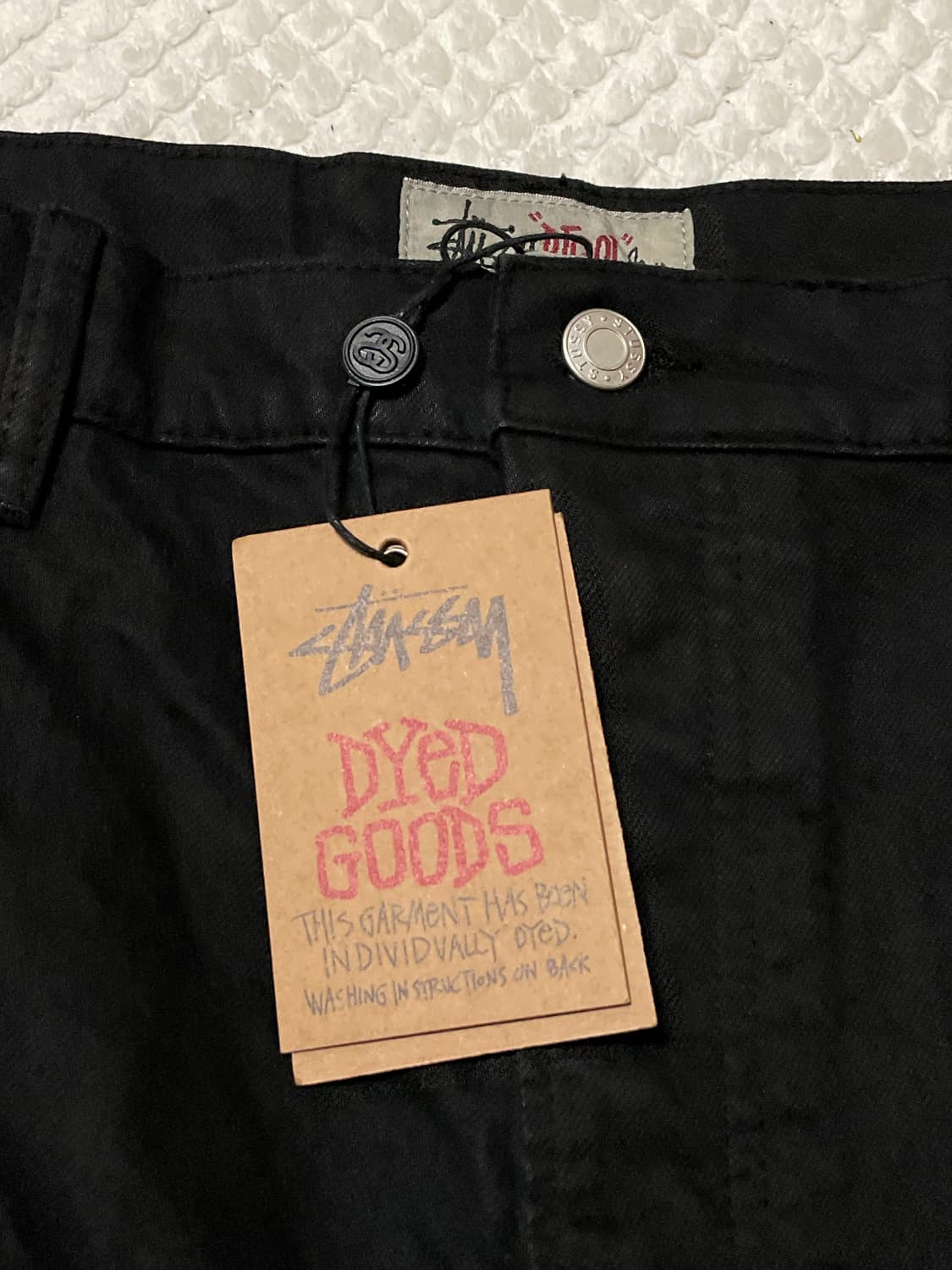 STUSSY 스투시 빅올진 루즈핏 워시드 블랙 데님 팬츠 새상품 상품이미지5