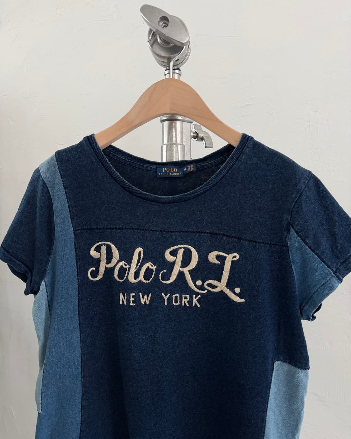 Polo 폴로 랄프로렌 신형 우먼 인디고 패치워크 티셔츠 상품이미지4