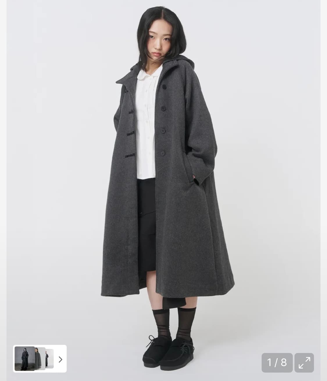 미세키서울 후드 코트 다크 그레이 상품이미지2