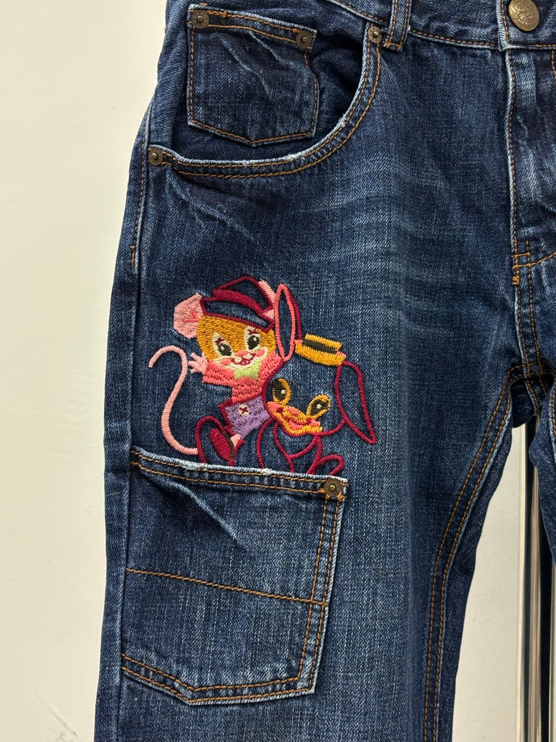 빈티지 키치 데님 로우라이즈 플레어 팬츠 상품이미지7