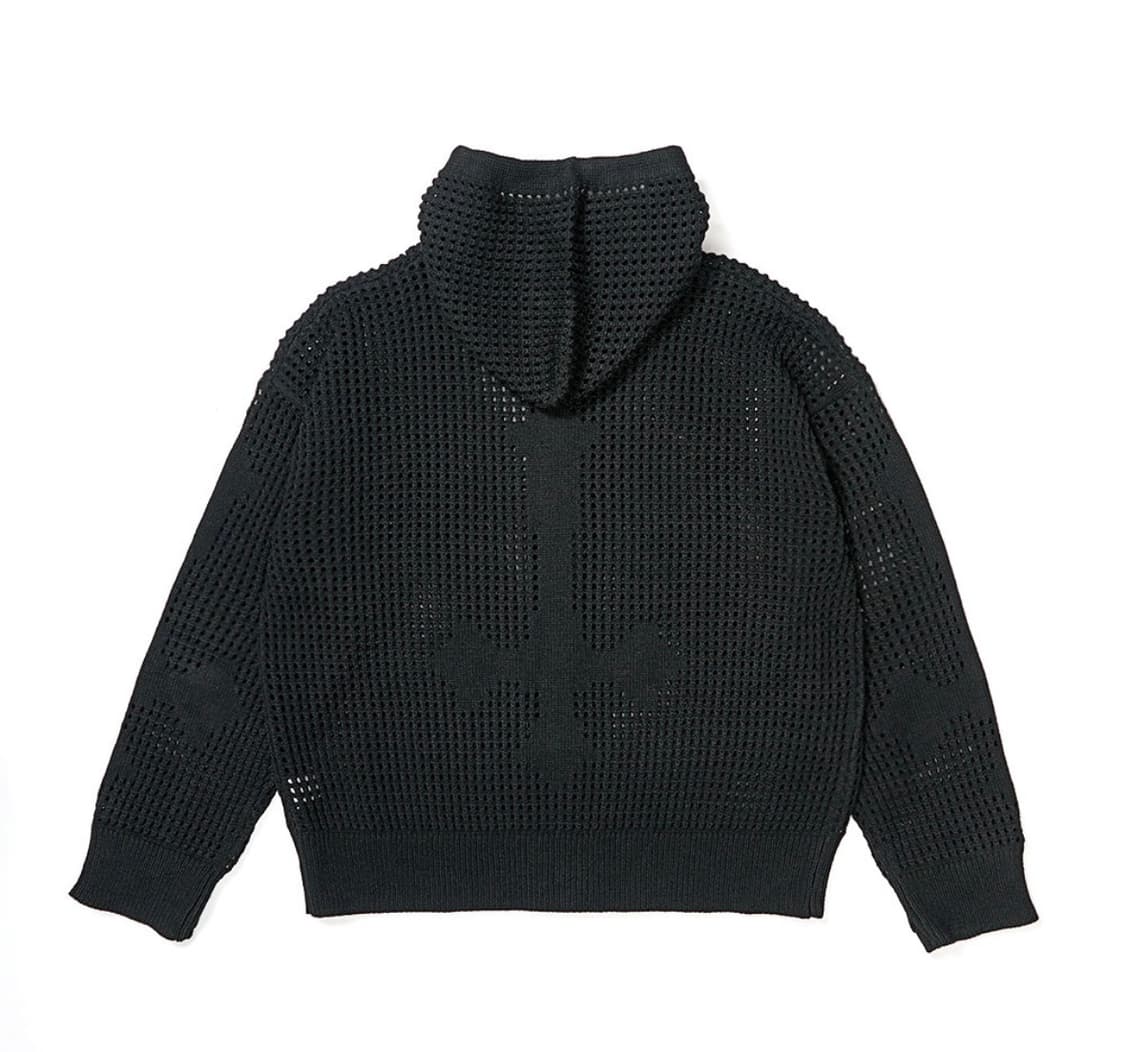 스키즘 인듀싱 Cross Mesh Zip Hoodie Black 유니섹스 상품이미지8
