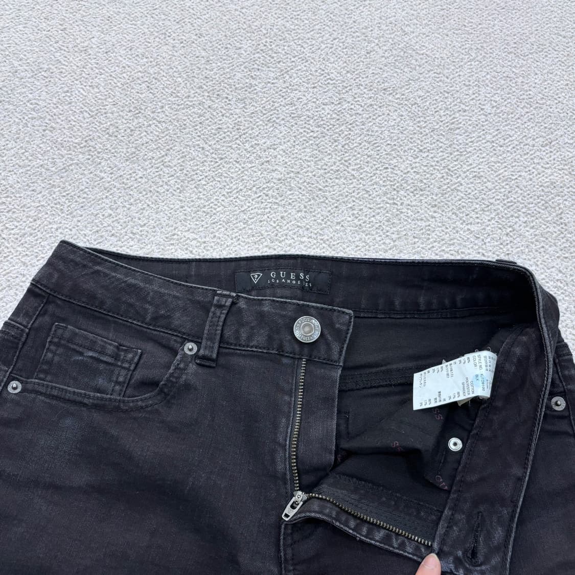 76(30) 게스 흑청 일자핏 데님 팬츠 0428E 상품이미지4