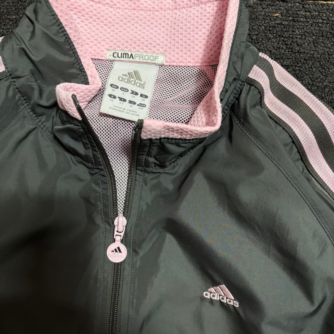 00s 아디다스 차콜 핑크 삼선 스몰로고 바람막이 트랙자켓  상품이미지2