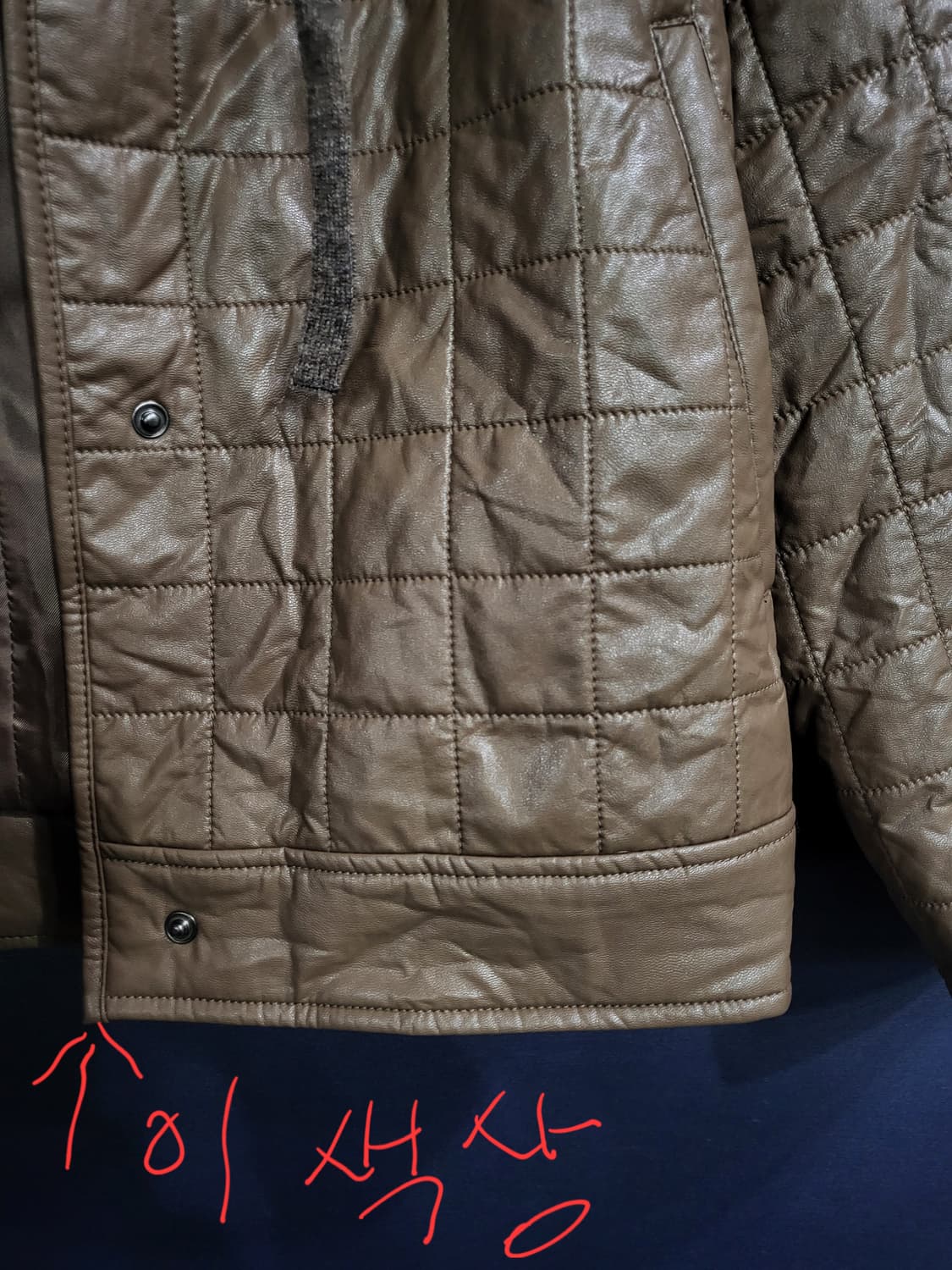 ROOM9 합성가죽 퀼팅후드자켓(새상품) 상품이미지5