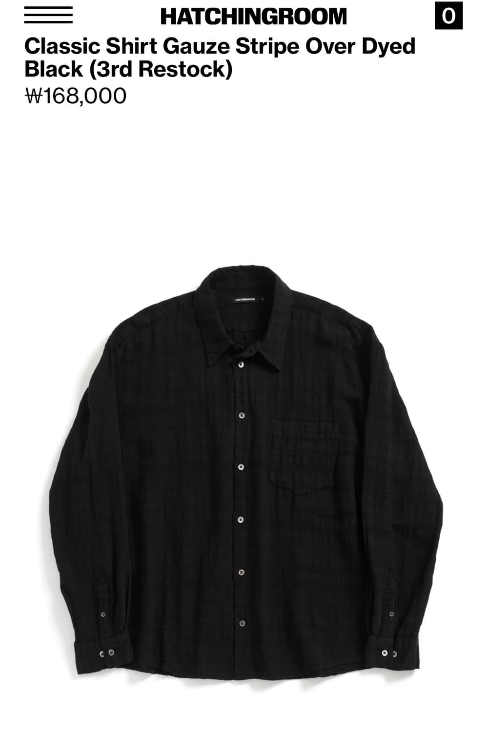 (3)해칭룸Classic Shirt Gauze Stripe black 상품이미지1