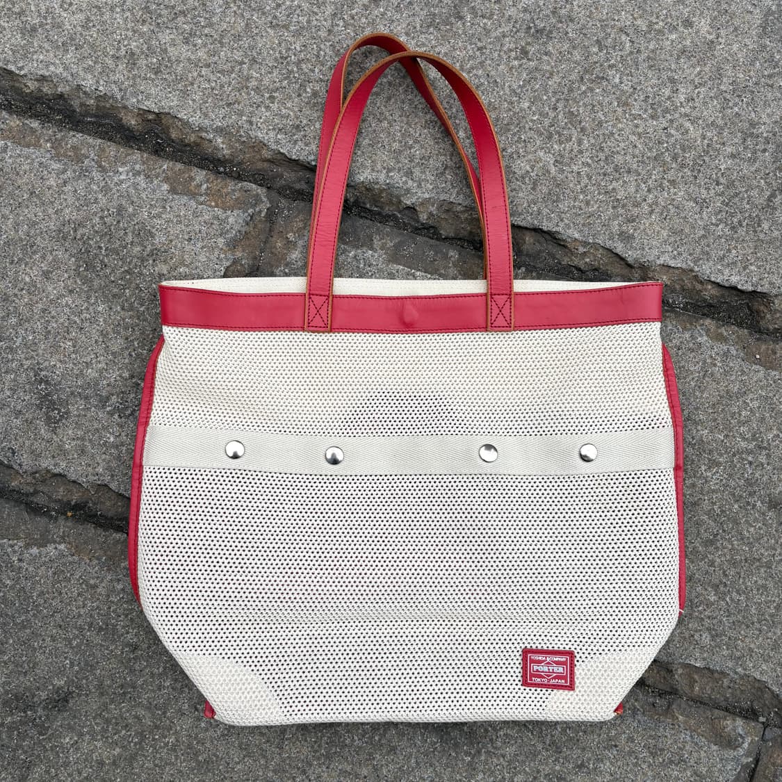 포터 레드 / 아이보리 그물 토트백(분리가능) 상품이미지6