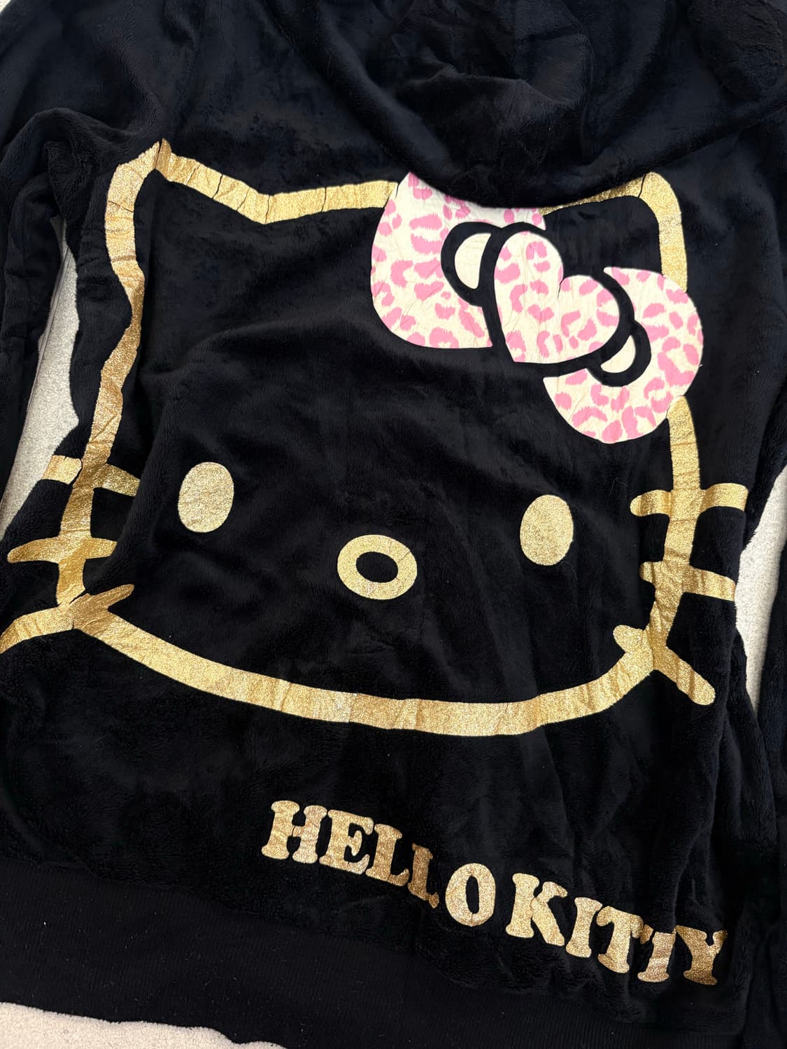 벨벳 블랙 핑크 키티 후드집업 상품이미지6