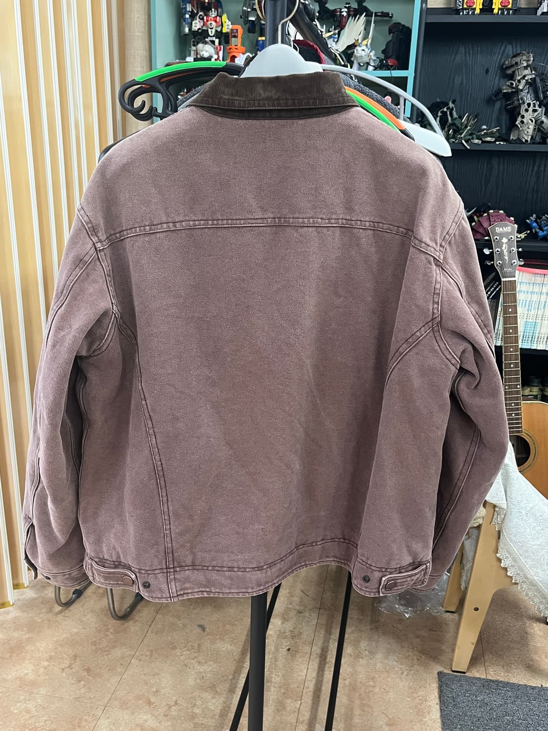 새상품급 L) 에스피오나지 캔버스 블루종 워크자켓 버건디  상품이미지2