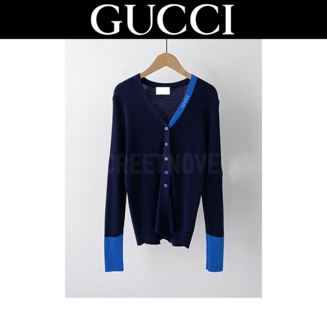 구찌 골지 이중배색가디건 상품이미지4
